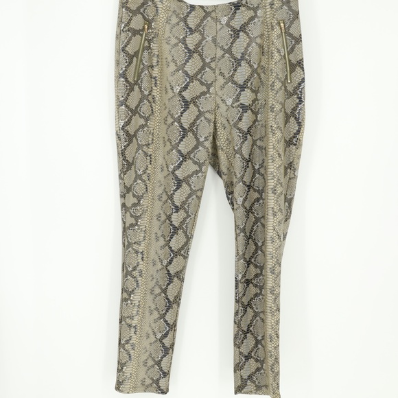 Kendall + Kylie Pants - Kendall + Kylie Snakeskin Print High Rise Tapered Pants Zip Size 2X NWT